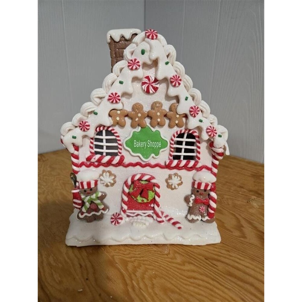 Illuminated 9" Gingerbread Cottage by Valerie Parr Hill (2020) -Bakery Christmas